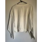 American Eagle NEW  Womens Crochet Embroidered White Floral Pullover Sweater sz L Photo 4