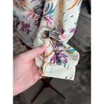 Blouse floral 1970s button up orange green pink bright Size M Photo 8