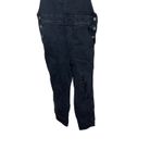 Old Navy  Distressed‎ Black Denim Overalls Ripped Knee Pockets Casual Women's 8 Photo 2
