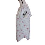 Loft Size Medium M Sheer Floral Polka Dot Light Pink Blouse Flowy kawaii Cute Photo 7