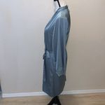 Women Satin Robe Silky Bridesmaid Robe Wedding Party Soft Kimono Bathrobe Blue Size L Photo 4