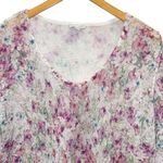 J.Jill Sweater‎ Linen Blend Knit Floral Sweater 3/4 Sleeve Top XL Pink Photo 3