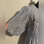 Lulus EUC Checks Appeal Black Gingham Seersucker Puff Sleeve Mini Dress size XL Photo 1