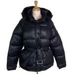 Toboggan Canada Mia Puffer Belted Coat with Removable Hood Black Size XL NWT Photo 3