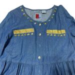 Vtg Sun Belt Denim Celestial Maxi Dress Hand Photo 3