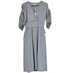 Max Studio NWT  Textured Midi Dress with Ruched Sleeves - Size: Large Photo 1