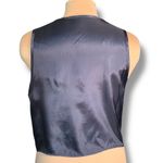 Vintage 90s Floral Vest Tailored Waistcoat Blue Pink Rose Floral Print Medium Photo 4