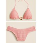 J.Crew Bikini Swimsuit Two Piece Sunny Crochet Pink High Waist XXS/XS NWT Photo 0