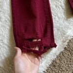 High Waist Ripped Denim Jeans Pants Red Photo 3