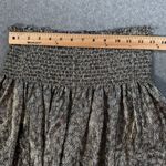 Koch Metallic Erica Skirt Shorts Women's X-Small Smocked Waist Black Gold Floral Photo 2