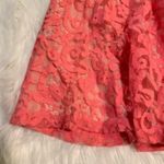 H&M Mini Skater Skirt Bright Pink Lace Exposed Zip Photo 3