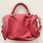 INGE Pinkish Red Polka Dot Textured Leather Satchel Shoulder Bag Photo 2