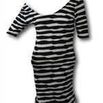 Xhilaration Sexy Off Shoulder Striped Bodycon B&W Dress S π€ Photo 0