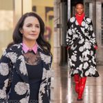 Kasper Floral Leaf Print Midi Cocktail Trench Coat Black White sz 10 Photo 8