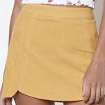 PacSun Yellow suede scallop mini skirt never worn  Photo 0