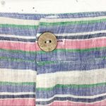 St. Tropez West Linen Stripe Shorts Blue Pink White Flat Front Pockets Size 10 Photo 5