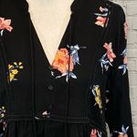 Mudd  Peasant Blouse Long Sleeve Black Floral Print-Large Photo 1