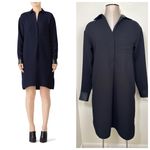 Vince Cady Shirt Dress Size Small in Black Leather Cuffs Photo 1