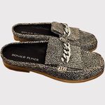 Donald Pliner Mika Black White Dotted Chain Accent Mule Loafer Slides Size 6.5 Photo 1
