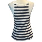 MOTHER “The Chin Ups Tank” Striped Ribbed Racerback – Size L White Size L Photo 1