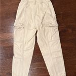 PacSun Elastic Waist Cargo Pants • Size Small • Cream Utility Carpenter Photo 2
