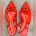 Mango MNG Stylish Flat Bright Red Shoes Size 39 Photo 0