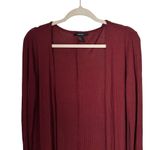 Forever 21  Womens Sz M Duster Cardigan Midi Long Length Maroon Red Side Slits Photo 1