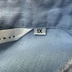 Ishyu Shirt Women 1X Blue White Embroidered Tunic Top Lagenlook Boho Bohemian Photo 6