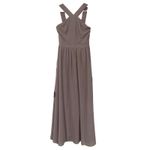 Lulus Size S Dress Air of Romance Taupe Halter Maxi Bridesmaid Gown Women’s Gray Photo 1