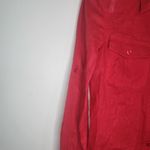 Tory Burch  Red Linen‎ Button Front Women 0 Summer Breathable Long Sleeve Top Photo 2