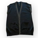 Magaschoni  Cotton blend knit open front Cardigan studded detail sleeveless XL Photo 1