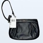 Coach NWT SOHO Pleated Leather Medium Zip Clutch Wristlet in Black, Authentic Photo 0
