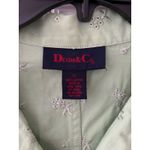 Denim & Co Denim Co Embroidered Collared Button Up Shirt Green Floral Women's XL Photo 2