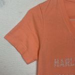 Harley Davidson women's large pink peach orange short sleeve shirt bling biker Photo 5