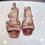 Bottega Veneta  Light Brown Leather Strappy Block Heel Sandal with Gold Buckle 8B Photo 1