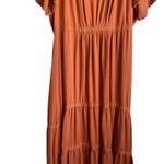Baltic Born  Maxi Dress XL‎ Burnt Orange Flutter Sleeve Tiered Boho Chic Prairie Photo 8