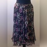 Ralph Lauren - Brown and Pink Asymmetrical Midi Skirt Size 4 Photo 1