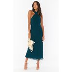 Show Me Your Mumu  Jasmine Halter Midi Dress in Emerald Chiffon XL Photo 1