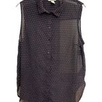 H&M Menswear Style Sheer Collared Button Down Tank Sleeveless Shirt Photo 1