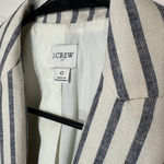 J.Crew NEW Womens Striped Linen Cotton Holland Blazer Size 0 Gray White Striped Photo 2