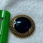 Round Flat Circular Jewelry Pin Brooch Shade of Blue Iridescent Large Center Photo 7