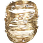 Gold Tone Wire Cuff Bracelet with Rhinestones Gold Photo 0