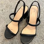 J.Crew 💜  Black Strappy Leather Heels Sandals Photo 5
