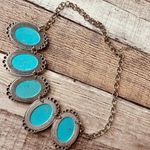 New Fashion Jewelry Southwest Faux Turquoise Statement Necklace, Earrings & Bracelet Set Blue Photo 13
