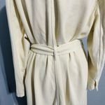 ZARA  Women Cream Lapel Collar Long Sleeves Denim Belted Cotton Topcoat Sz L Photo 8