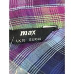 Max UK 18 US 14/16 Rainbow Plaid Button Up Long Sleeve 100% Cotton Shirt NWT Photo 6