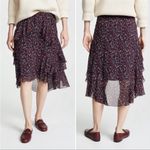 Joie  Brigida Silk Black and Red High Low Ruffle Skirt Photo 10