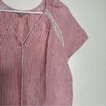 Daniel Cremieux Cremieux Linen Striped Short Sleeve Blouse Small Photo 0