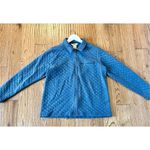 L.L. Bean blue quilted full zip collared sweater size small Blue Photo 1