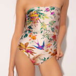 Zimmermann NWT  Tropicana One-Piece‎ Belted Swimsuit in Cream Floral Size AU 0 Photo 0